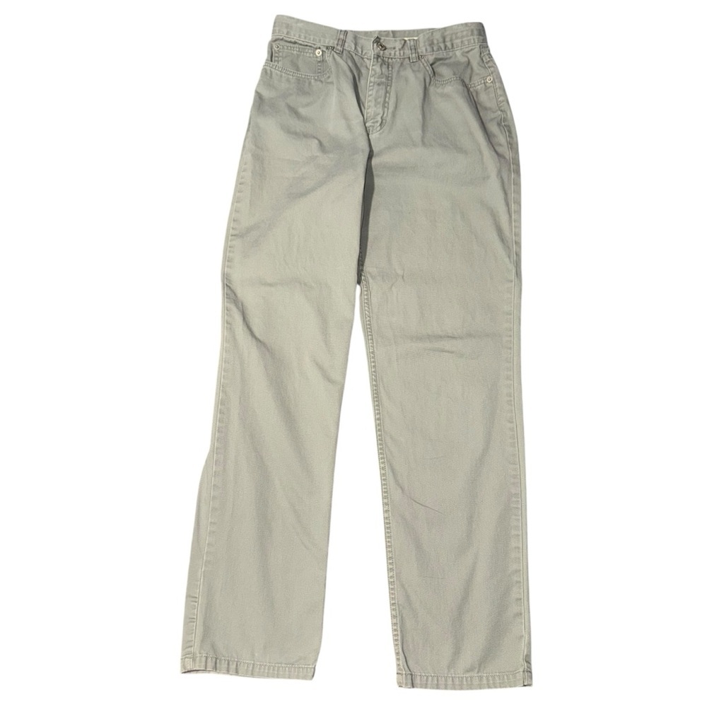 Tommy Hilfiger Khaki Pants Womens 8 Straight Leg Beige Cotton Classic